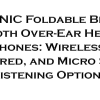 ZIHNIC Foldable Bluetooth Over-Ear Headphones: Wireless, Wired, and Micro SD Listening Options