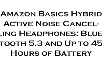 Amazon Basics Hybrid Active Noise Cancelling Headphones: Bluetooth 5.3 and Up to 45 Hours of Battery